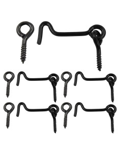 Juego de 5 Ganchos de Cabina Uenhoy 63mm Metal Negro