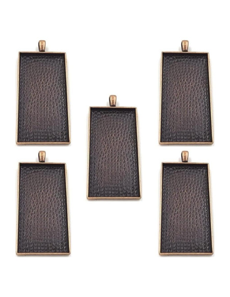 10 Bandejas Colgantes Bezel 25x50mm Cobre Antiguo DIY