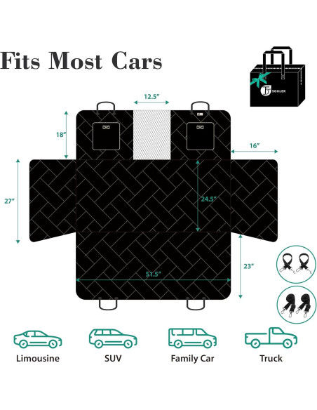 Funda de Asiento para Perros TJSOULER Impermeable 4.24kg