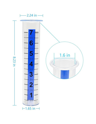 Cilindro de Pluviómetro de Reemplazo HZENGART 21cm 2pcs