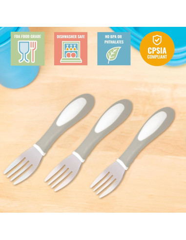 Tenedores para Niños ECR4Kids Mi Primer Compañero 3 Piezas