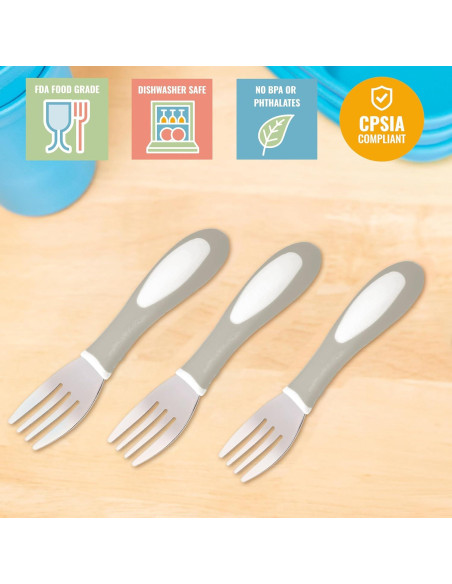 Tenedores para Niños ECR4Kids Mi Primer Compañero 3 Piezas