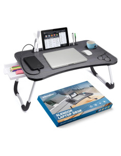 Mesa Plegable para Laptop Slendor 60x39.4cm con USB y Cajón