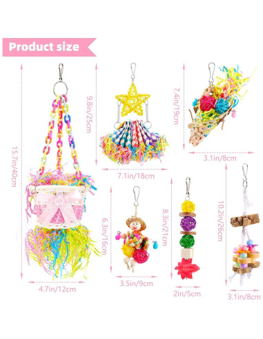 Juguetes para Aves A Little Cloud 6PCS Escalera Colorida