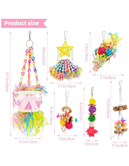 Juguetes para Aves A Little Cloud 6PCS Escalera Colorida