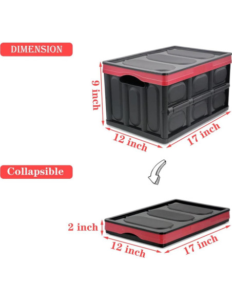 Bin de Almacenamiento Plegable GUOZI 30L Negro Duradero