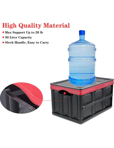 Bin de Almacenamiento Plegable GUOZI 30L Negro Duradero