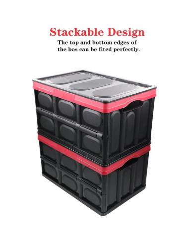 Bin de Almacenamiento Plegable GUOZI 30L Negro Duradero