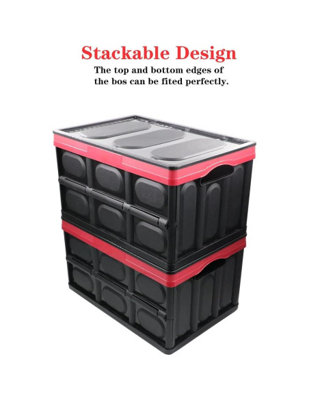 Bin de Almacenamiento Plegable GUOZI 30L Negro Duradero