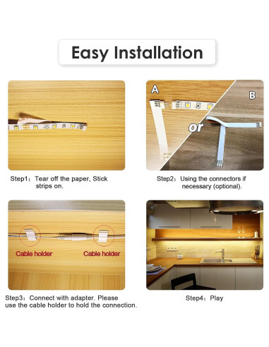 Kit de Iluminación Bajo Gabinete WOBANE 2m LED 1200lm 2700K