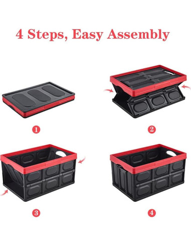 Bin de Almacenamiento Plegable GUOZI 30L Negro Duradero