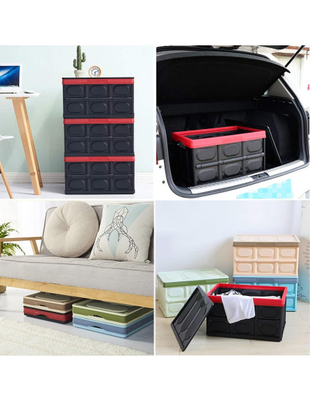 Bin de Almacenamiento Plegable GUOZI 30L Negro Duradero