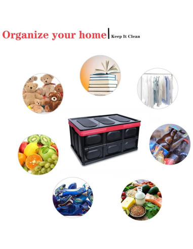 Bin de Almacenamiento Plegable GUOZI 30L Negro Duradero