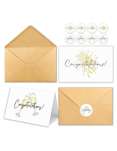 Tarjetas de Felicitación HiABNRT 50 Unidades con Sobres y Stickers