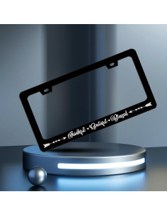 Marco de Placa de Licencia Agradecido Bendecido HOWKWAWY 30.48x15.24cm 2