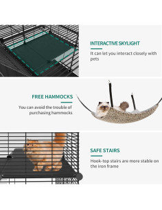 Jaula para Gatos YITAHOME Extra Grande 71x71 cm con Hamaca 2