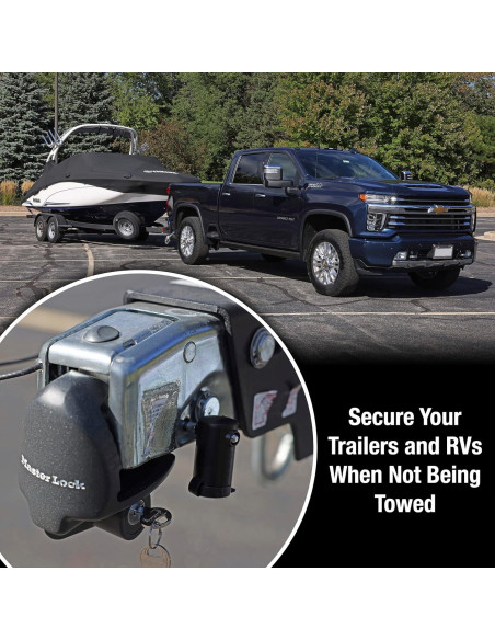 Cerradura de enganche de remolque Master Lock 379ATPY negra Cerradura de enganche de remolque Master Lock 379ATPY negra