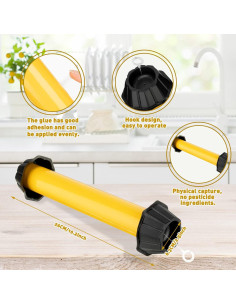 Trampas para Moscas Qualirey Amarillo 8 Pzs 25.4x6.35 cm 2