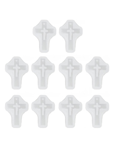 10 Moldes de Silicona Cruz Pssopp para Joyería y Manualidades