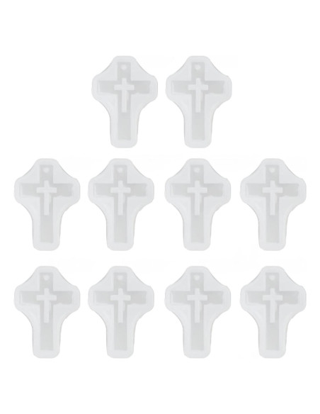 10 Moldes de Silicona Cruz Pssopp para Joyería y Manualidades