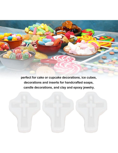 10 Moldes de Silicona Cruz Pssopp para Joyería y Manualidades