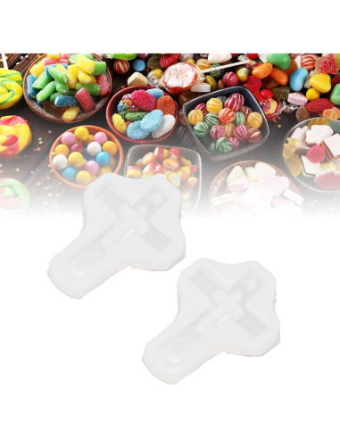 10 Moldes de Silicona Cruz Pssopp para Joyería y Manualidades