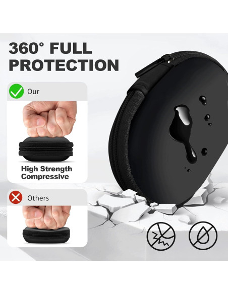 Funda Ovalada para Auriculares Woyinger con Mosquetón - Negro Funda Ovalada para Auriculares Woyinger con Mosquetón - Negro