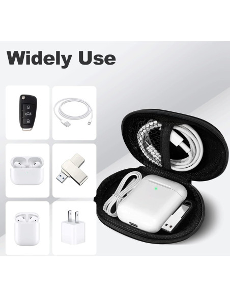 Funda Ovalada para Auriculares Woyinger con Mosquetón - Negro Funda Ovalada para Auriculares Woyinger con Mosquetón - Negro