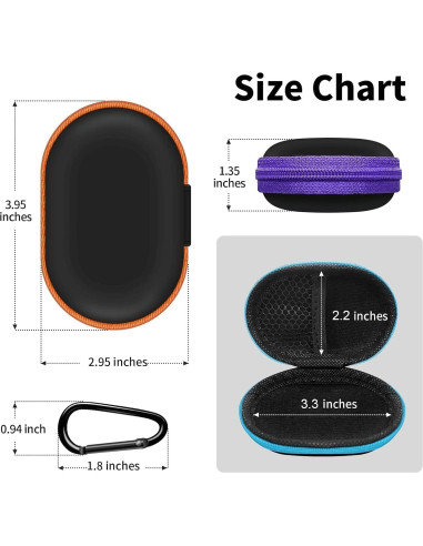 Funda Ovalada para Auriculares Woyinger con Mosquetón - Negro