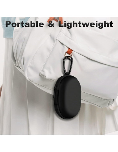 Funda Ovalada para Auriculares Woyinger con Mosquetón - Negro