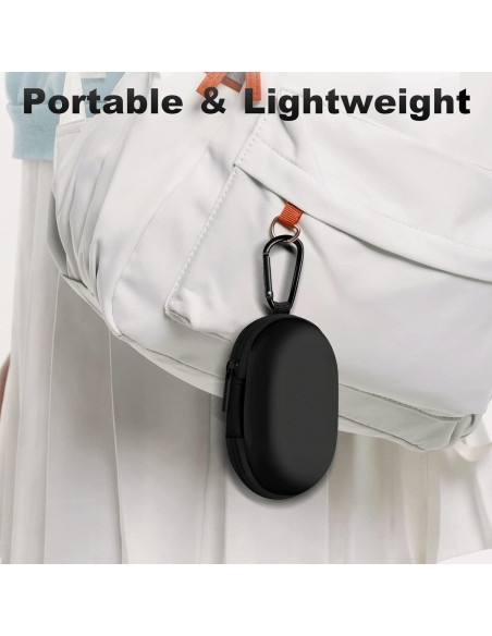 Funda Ovalada para Auriculares Woyinger con Mosquetón - Negro Funda Ovalada para Auriculares Woyinger con Mosquetón - Negro