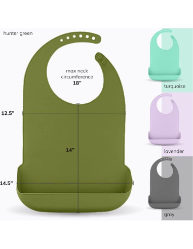 Babero de Silicona para Adultos BraceAbility Verde Cazador