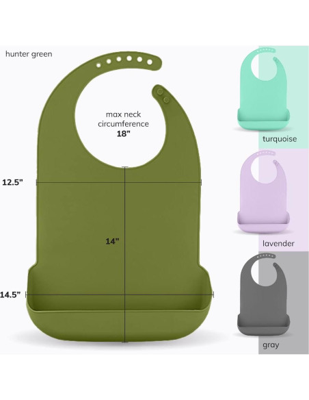 Babero de Silicona para Adultos BraceAbility Verde Cazador