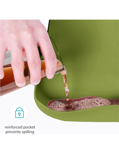 Babero de Silicona para Adultos BraceAbility Verde Cazador