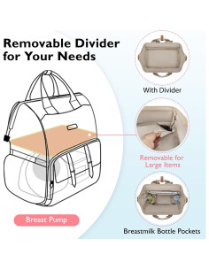 Mochila para Pañales Mommore con Funda para Laptop 15.6" 2