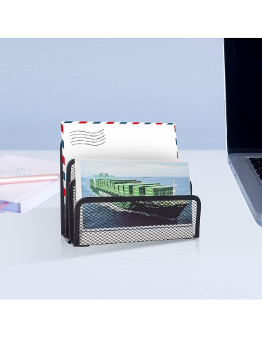 Organizador de correo de escritorio wishacc metal negro 3 secciones