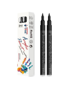Marcador de pintura permanente TFIVE negro - Paquete de 2, punta 0.7mm