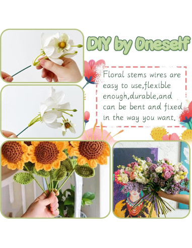 100 Alambres Florales Verde Oscuro 36 cm 2 Gauge para Manualidades