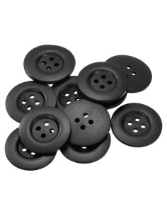 Botones de Madera uxcell 20 Pcs 50mm 4 Agujeros Negro