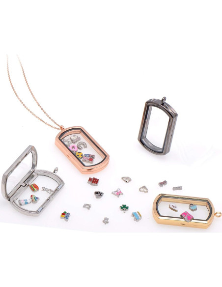 Collar Locket Rectangular Magnético JAYP con Cadena 43 cm