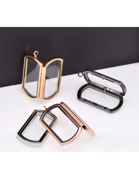 Collar Locket Rectangular Magnético JAYP con Cadena 43 cm