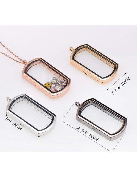 Collar Locket Rectangular Magnético JAYP con Cadena 43 cm