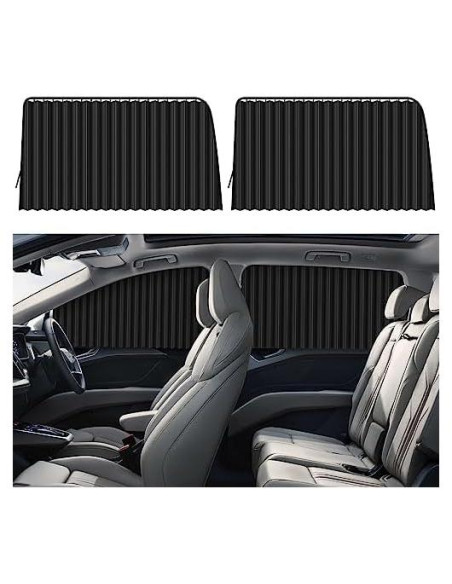 Cortinas Solares ZATOOTO para Ventanas de Auto - 2 Pcs Magnéticas