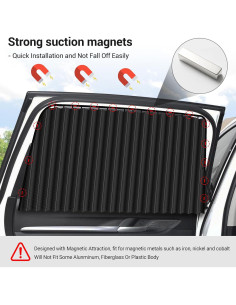 Cortinas Solares ZATOOTO para Ventanas de Auto - 2 Pcs Magnéticas 2