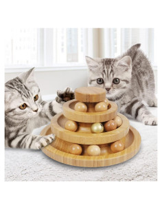 Pista de Bolas para Gatos DoogCat M3Z-Bamboo 20x10.5cm