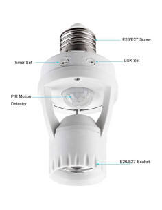 Adaptador de bombilla E26 con sensor de movimiento LPHUMEX 2