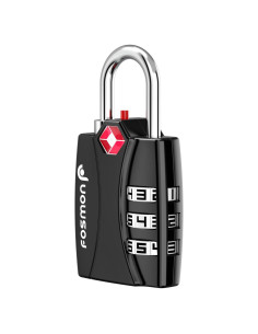 Candado de Equipaje TSA Fosmon 3 Dígitos Aleación Negro