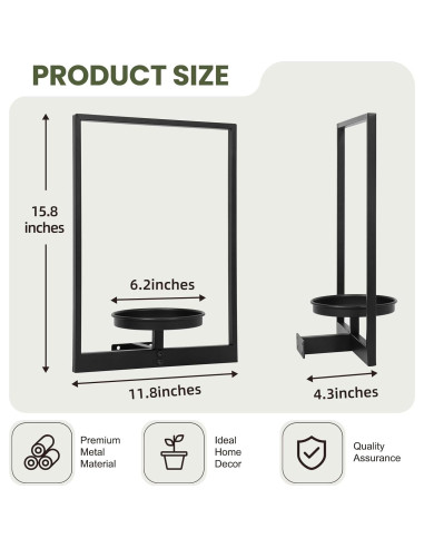 Soporte de Planta de Pared Storenization - Juego de 2 Metal 15.7cm