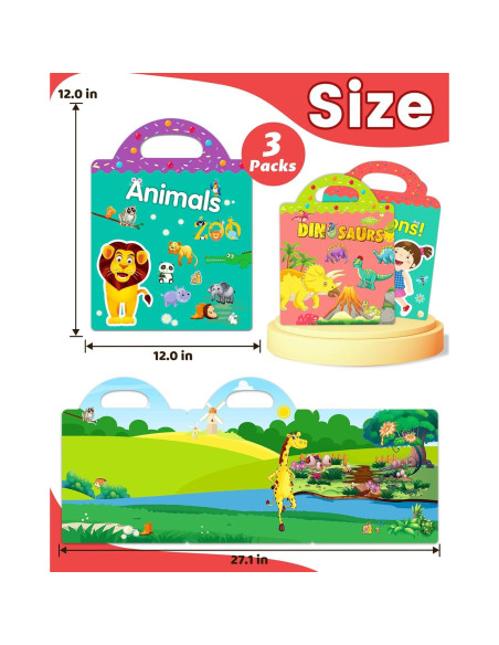 Libro de Pegatinas Reutilizables Walenced para Niños 2-4 Años Libro de Pegatinas Reutilizables Walenced para Niños 2-4 Años