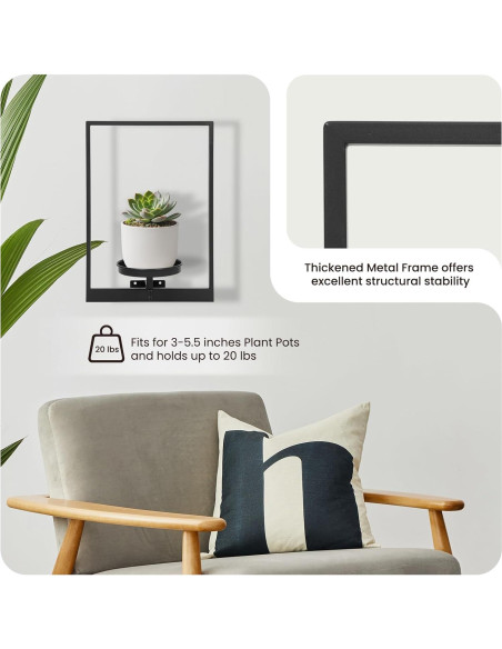 Soporte de Planta de Pared Storenization - Juego de 2 Metal 15.7cm